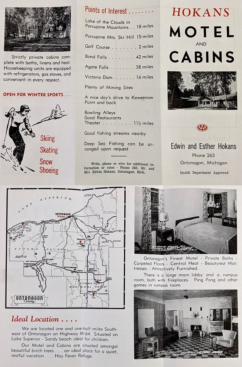 Hokans Motel (Scotts Superior Inn & Cabins, Hokans, Tallmans Motel) - Flyer